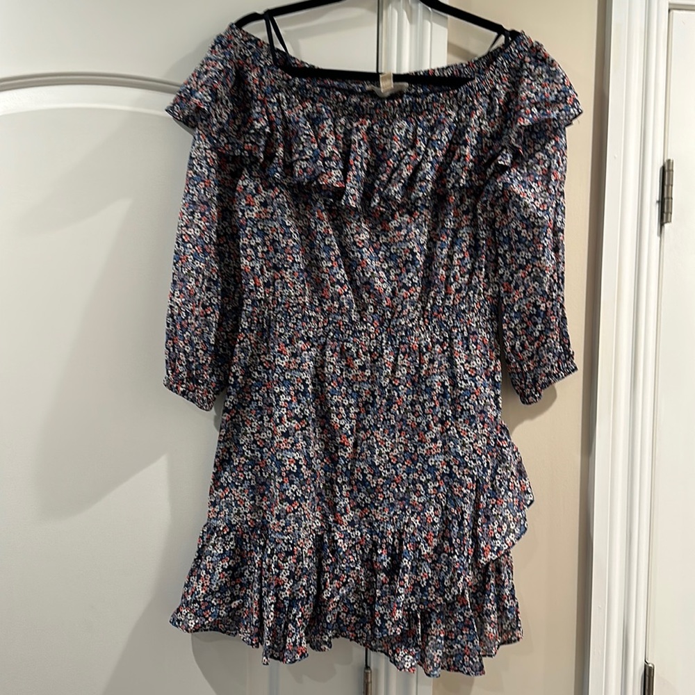 Michael Kors floral off shoulder dress size L
